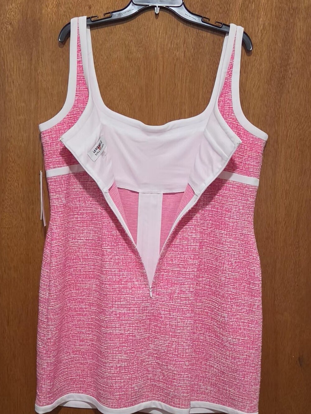La Nouvelle Renaissance Pink Tweed Sleeveless Mini Dress NWT Size 16 - Picture 5 of 12